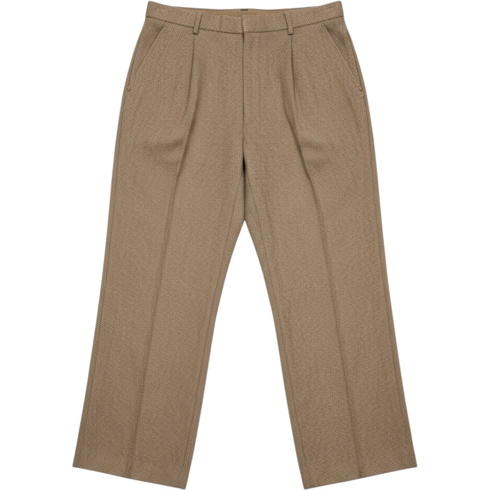 Lauren Ralph Lauren 10P Brown Lambswool Tweed Pleated Cuffed Trousers Petite